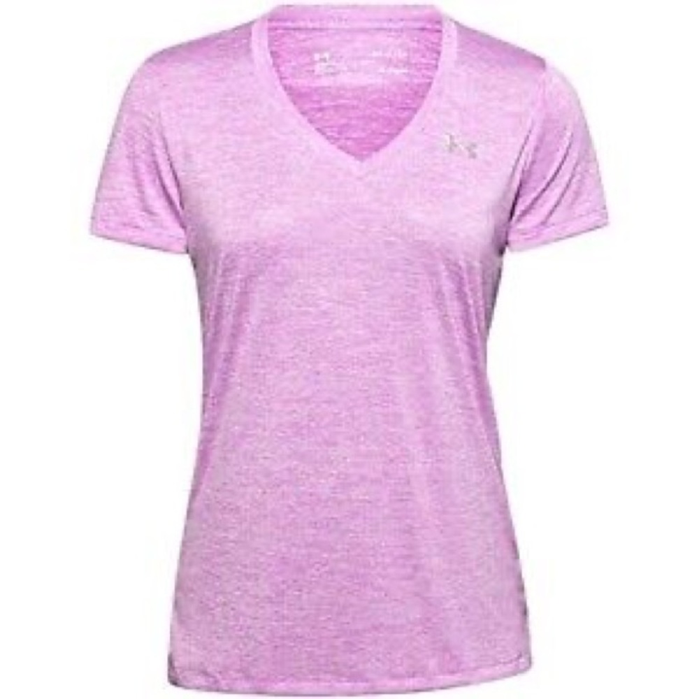 Under Armour Tech V Neck Twist Lavender Short Sleeve Shirt